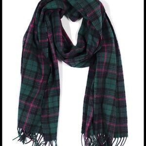 J. Crew Tartan Scarf in Green and Pink
